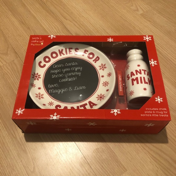 Santa cookie and milk set with chalkboard message - Picture 1 of 4